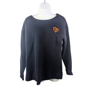 NFL Team Apparel Sweater Womens Large Chicago Bears Quilted Football Game Day